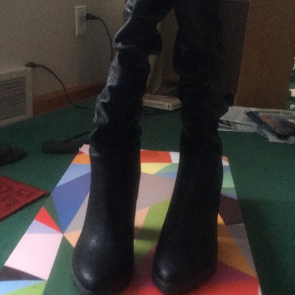 Katy Perry Slough Leather Knee High Boots - Picture 2 of 8